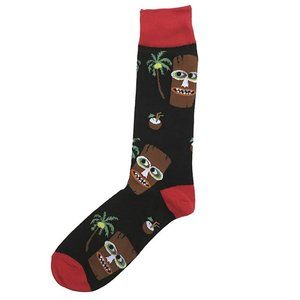 Men's Tiki and Palm Tree Print Socks